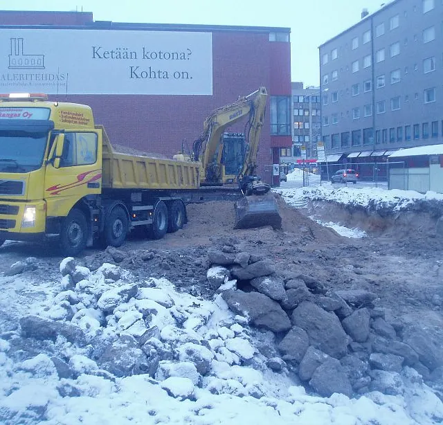 maanrakennustyöt talvella